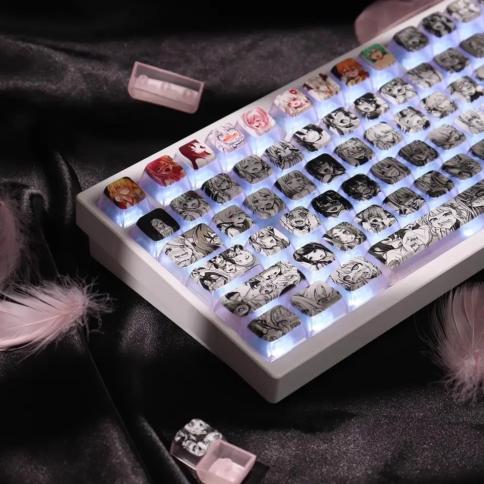 108 klávesov puding keycap anime téma témy Keyky OEM Profil PBT Keycaps Prežiar