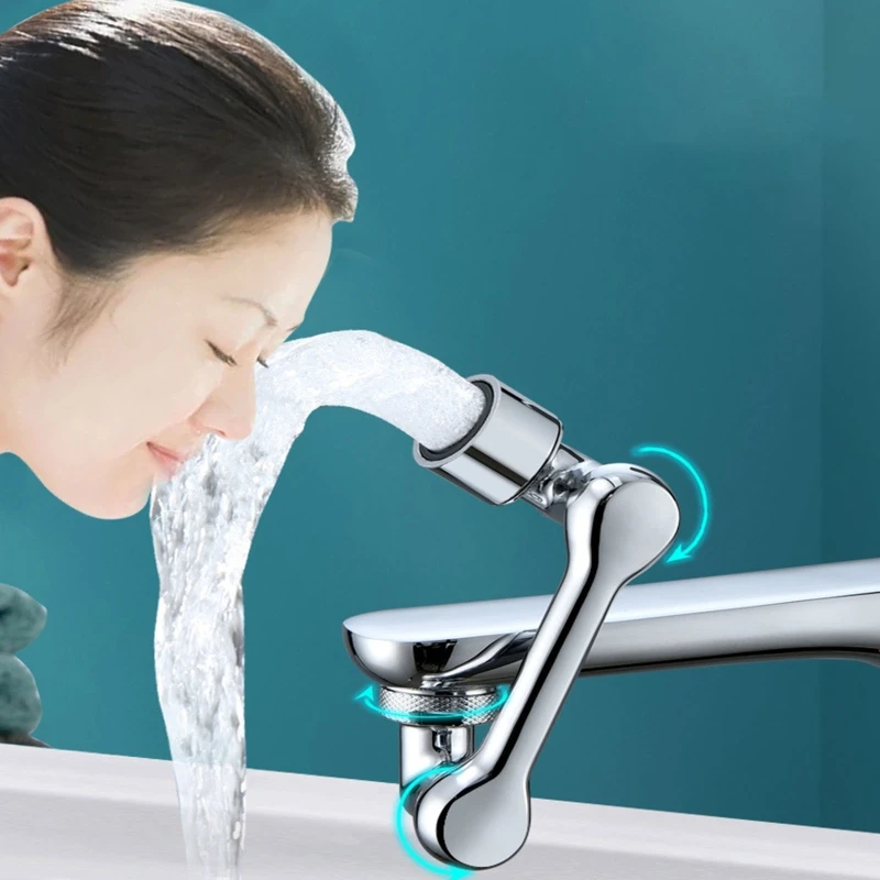1080 ° Univerzálna rotácia Faucet postrekovacia hlava hlavy duálny výtok umývadla kuchynské robotické ramená predlžovača kohútik