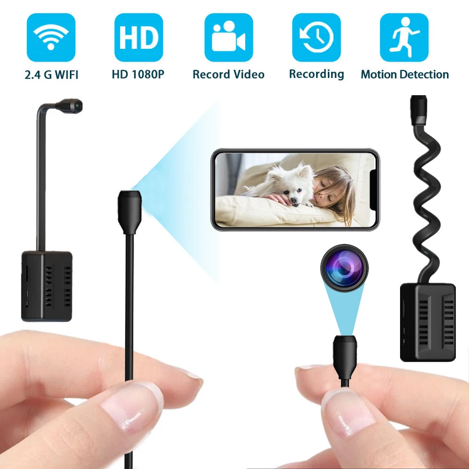 1080HD WiFi Mini Camera Solling Recording Security Ochrana Dozorná kamera Video Secret Audio Recorder Remote Monitor