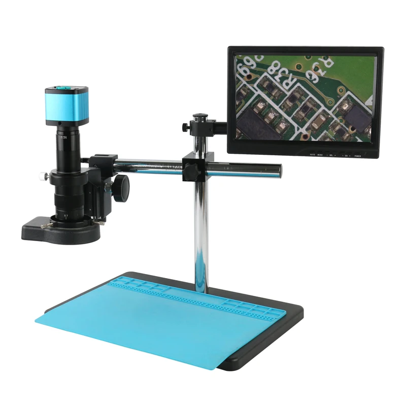 1080p 2K 48MP 4K HDMI USB Industrial Zoom 180x 300x Video Mikroskopový kamera Work System pre presné spájkovanie PCB hodiniek telefón