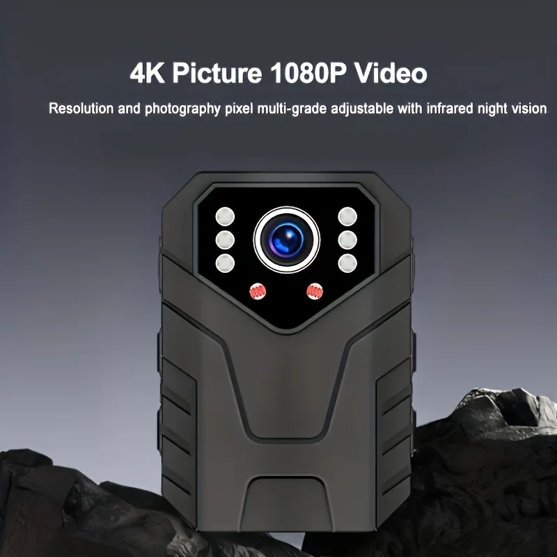 1080p HD Body Sport Camera, prenosná nepremokavá telesná kamera, nočné videnie, široký uhol, alarm červeného modrého svetla, dlhá výdrž batérie