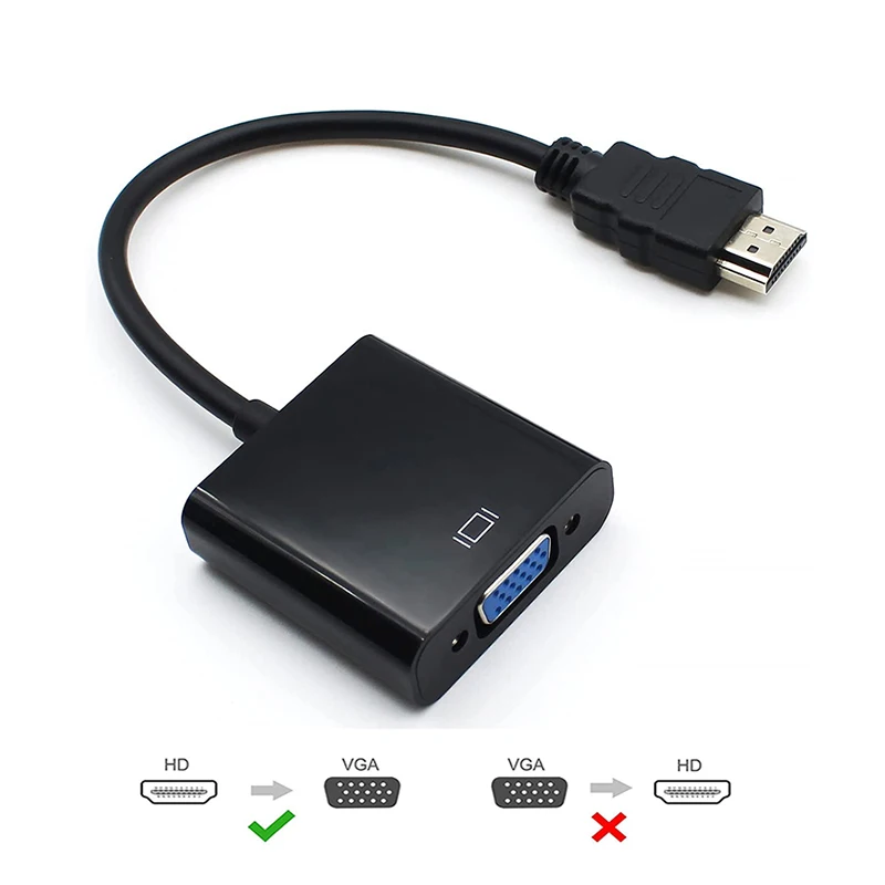 1080p HD signál do VGA Converter HD2VGA Display Adapter Muž pre ženský kábel pre prenosný počítač Desktop PC Monitor projektora