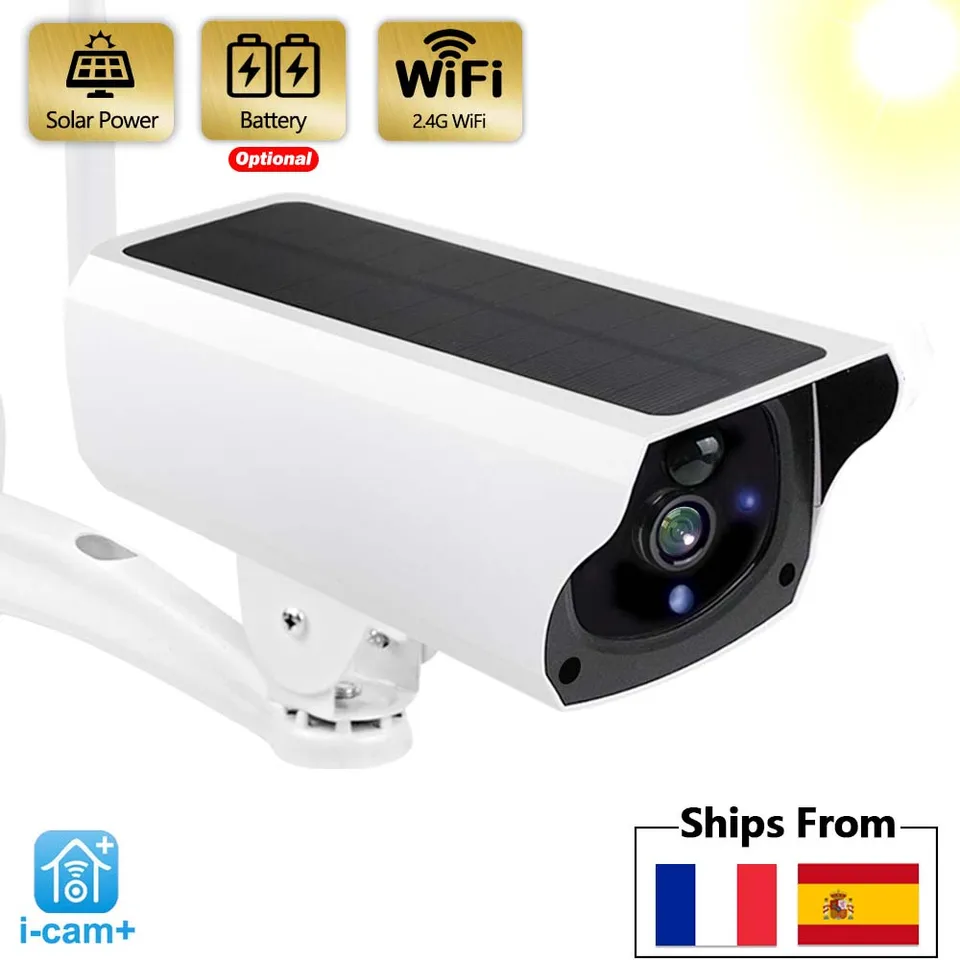 1080p IP Bullet Camera WiFi Outdoor Battery Solar Panel CCTV bezdrôtového sledovania Cam domáci bezpečnosť ochrana obojsmerného zvuku