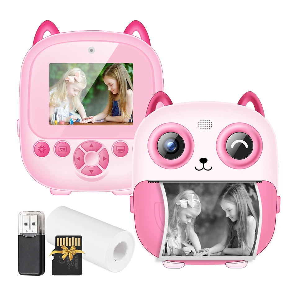 1080p Kids Instant Print Fotoaparát Digitálny fotoaparát s digitálnym objektívom 2,4 palca obrazovky IPS s 32 GB TF TLAČ