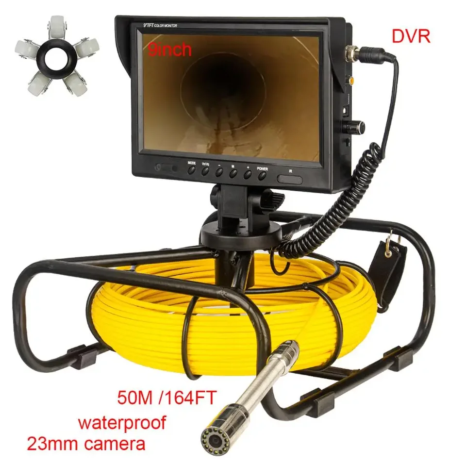 1080p rúrka, kanalizačná kamera 50 m/165 stôp káblovej potrubia Camera s videom DVR zapisovačom 9 palcov TFT LCD Monitor