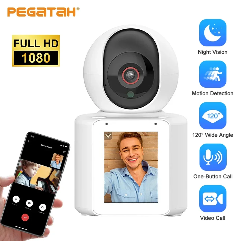 1080p WiFi PTZ fotoaparát detský monitor 2,8 palca Smart Home Security Cam Dvojcestná zvuková videohovory WiFi IP Cameas
