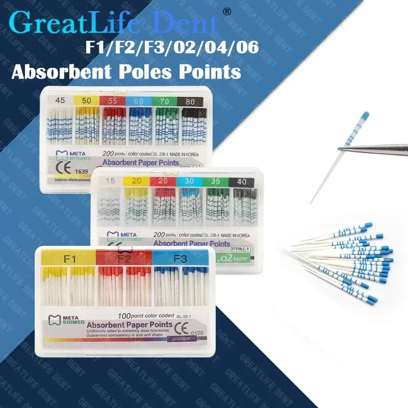 10box zubné absorpčné papierové body 02 04 06 Zubné lekárstvo Guttahanger Paper Tips CONE pre zubné materiály Mark
