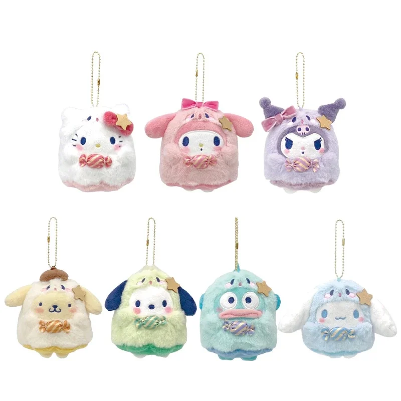10cm/3,93in Kuromi Melody Plush Toys Keychain Roztomilý duch periférie doplnkov
