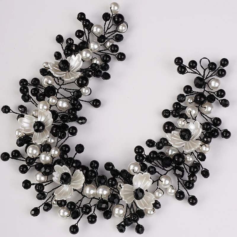 10Colors Vintage Pearl Flower Wedding Headbands Headdress Ručne vyrábané Ženy svadobné vlasové doplnky Party kvetinové šperky
