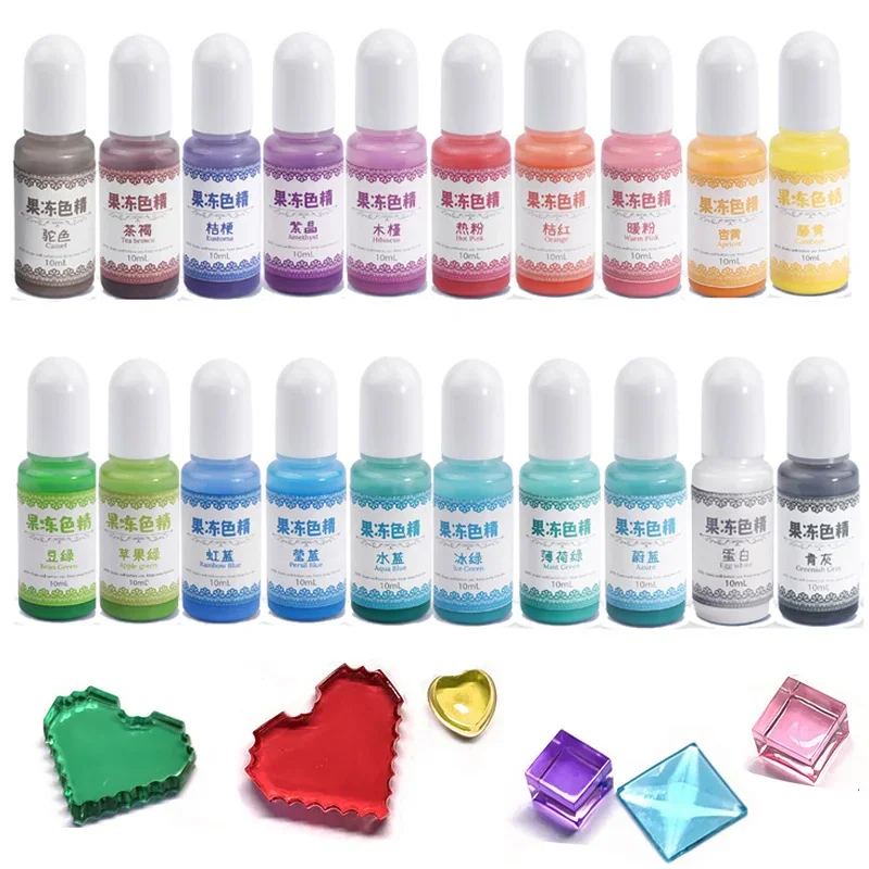 10G 24 farieb priehľadná želé farebná živica pigmenty tekuté farbenie farbenie DIY Crystal UV Epoxidové živice šperky výroby doplnkov