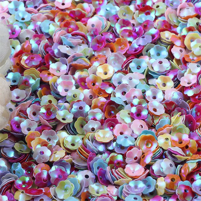 10g 6mm mix šálky kvetinové paillety voľné flitre pre remeslá trblietky konfety nechty art