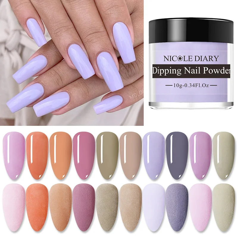 10G Purpurová namáčanie nechtového prášku Príroda Suchý akrylový prášok trblietavý prachový chrómový chrómový prášok na nechty Pigment pre nechty