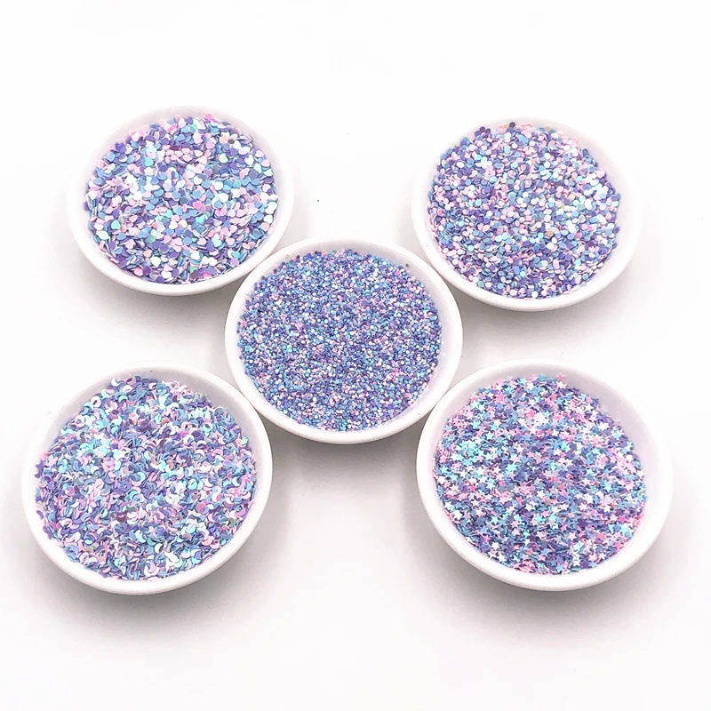 10g/taška mix modrá ružová fialová 1-3mm hviezda srdcový mesiac bodky flitry DIY 3D na nechty Art Paillettes Svadobné šitie Lentejuelas Príslušenstvo