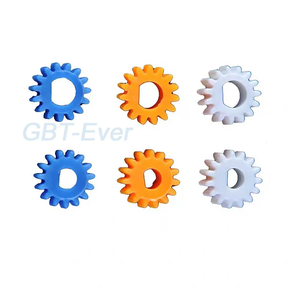 10ks 0,5 m plastové prevodové koleso 15 zuby/16 zubov hračka RC Model automobil D otvor otvor 3 mm/4 mm/5 mm hriadeľový hriadeľ Pastieb Oranžová pomarančová pomarančová prevodová kolesá