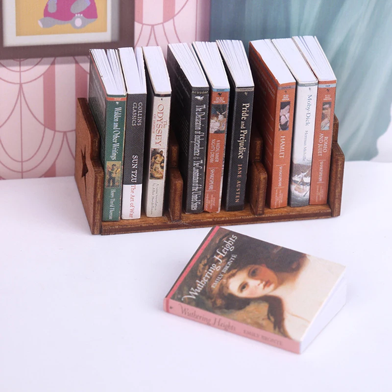 10ks 1/12 bábiky Simulation Book Ornament Dollouh Miniatúrne štúdium dekorácie Dolls Domáce príslušenstvo Kid Hračky