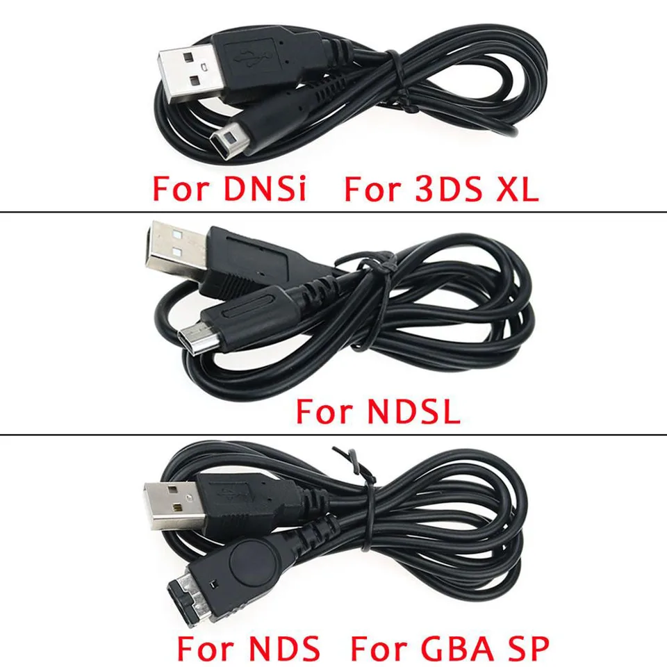 10ks 1,2M USB Data Sync Nabíjacie riadky nabíjania USB Nabíjačka káblov pre Nintendo 3DS XL LL NDSI/ NDSL DS LITE/ NDS GBA SP