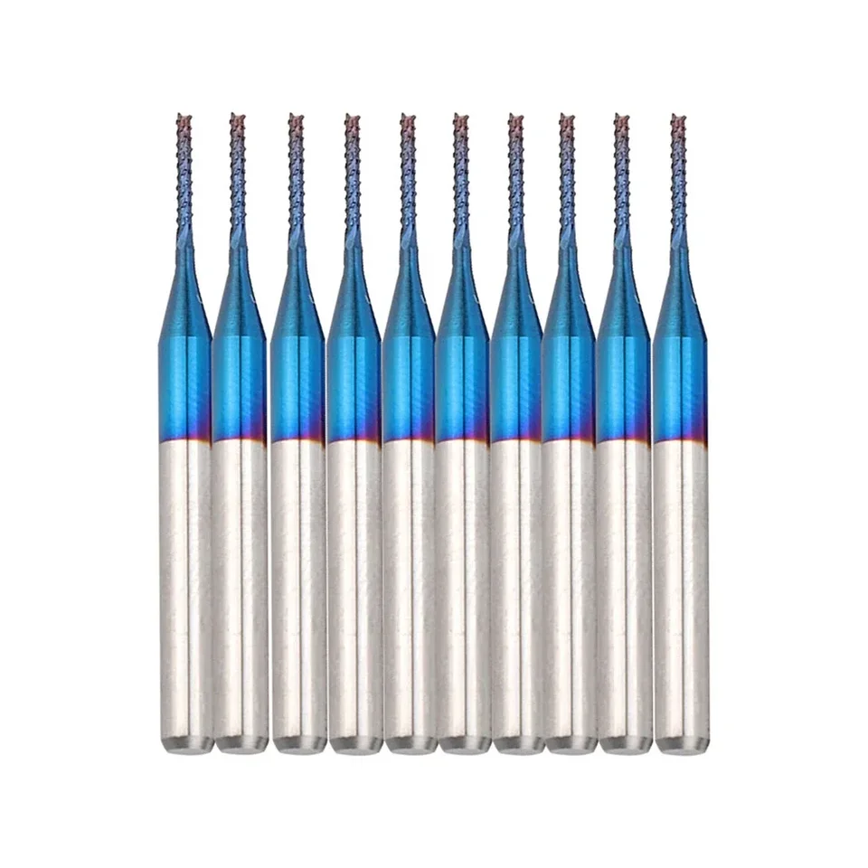 10ks 1 mm frézka Cutter Cutter Tungsten Carbid Cond Mlyn zúžená kukuričná konc