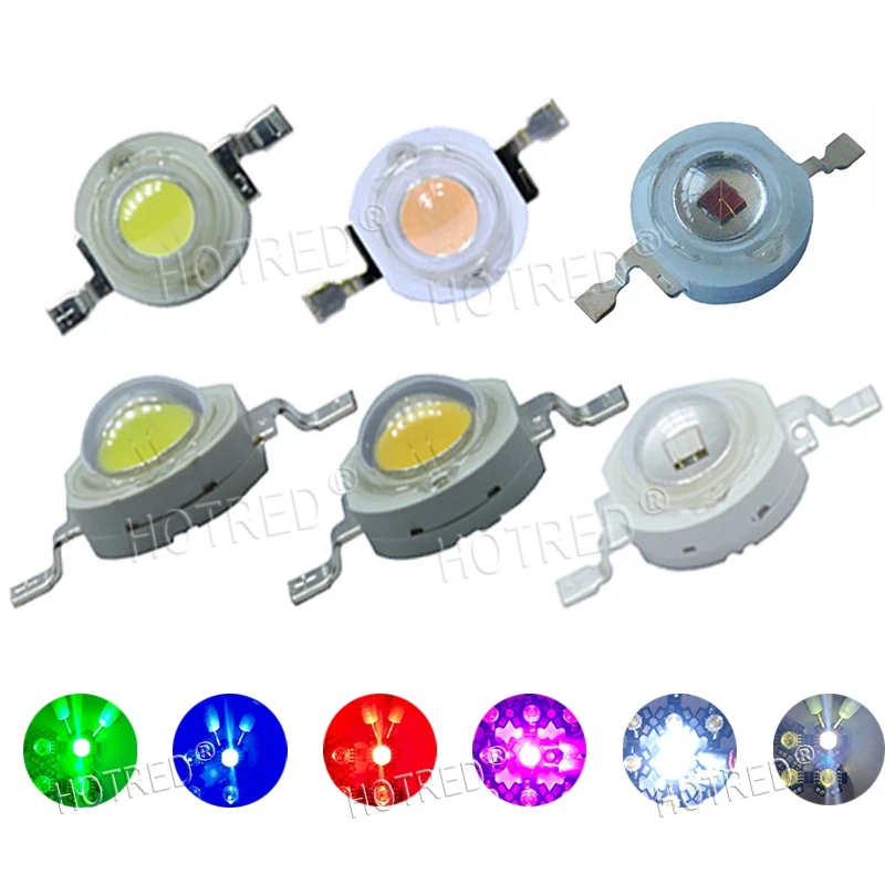 10ks 1 W 3W High-Power LED dióda LED diódy LED diódy Chip SMD teplá biela červená zelená modrá žltá pre reflektor Downlight Light Light žiarovka