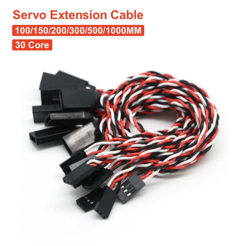 10ks 10/15/20/30/50/100 cm Servo Extension Cable 30 jadro pre futaba JR anti-interferenčné servo pre RC helikoptéru časť