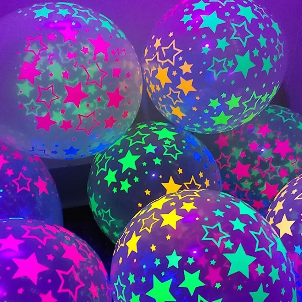 10ks 12 palcov Fluorescenčný balón žiara v tmavej žiare žiarivej láske srdce latex Baloons pre svadby