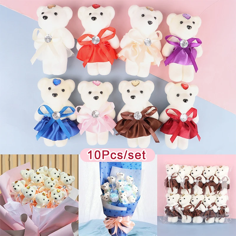 10ks 12cm medveď kvetina kytica hračky karikatúra Doll Doldy Bear Bytice promócie narodeniny svadobné darčeky Darček
