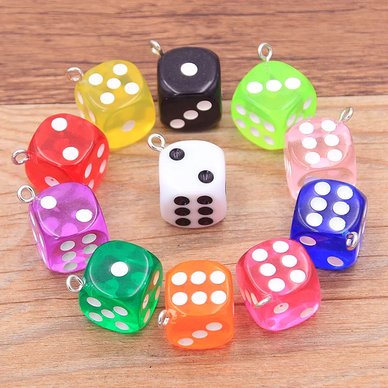 10ks 14x17 mm 12 Farba Transparentné kocky DIY náušnice Prívesky Miniatúrne figúrky živice remeselnícke kúzla Cabochon Výroba príslušenstva