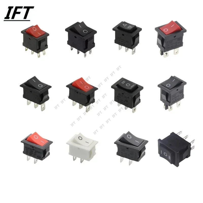 10ks 15*21 mm 2 3 4 6pin SPST ON/OFF/OFF/ON SWINT SWITCH 6A 250V KCD1 KCD1-101 Snap-in SNAP-in SNAP-in Rocker Switch