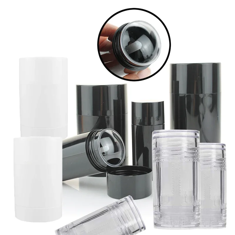 10ks 15 ml 30 ml 50 ml 75 ml prázdna čierna dezodorantná fľaša Twist hore palicu trubicu okrúhla spodná plnenie palivovej palice Deodorant Container Cestovanie