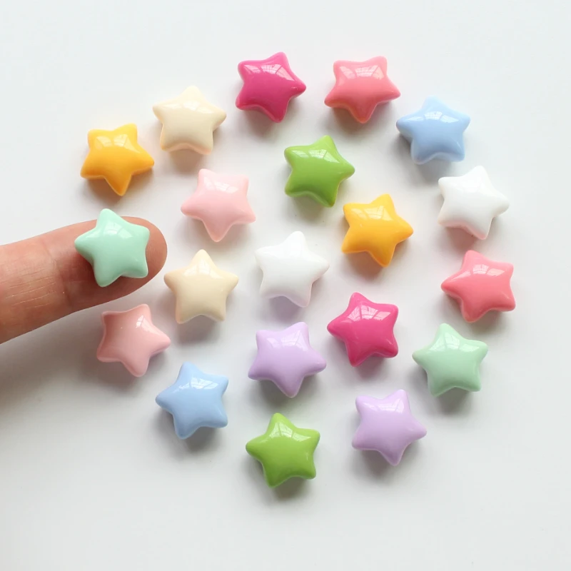 10ks 16*16 mm farebné hviezdy Mini 3d pentagram plochá zadná živica Cabuchóny DIY Vlasové zaschovanie Domáce dekorácie remeselnícke príslušenstvo