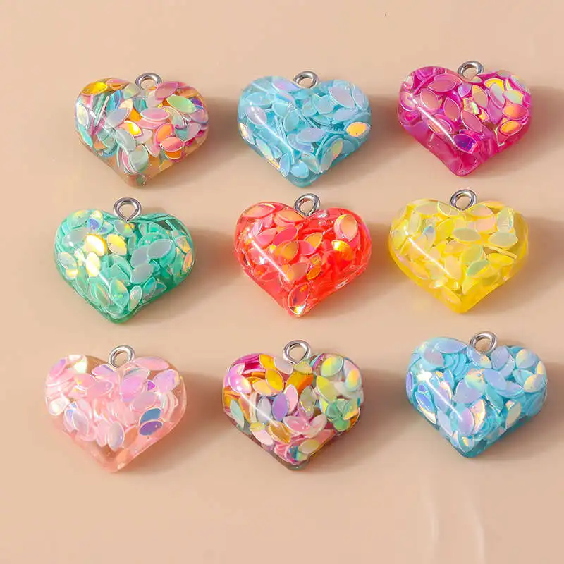 10ks 18*19 mm živice Flitry Love Heart Charms prívesky pre DIY náhrdelné náušnice Náramok Šperky Doplnky