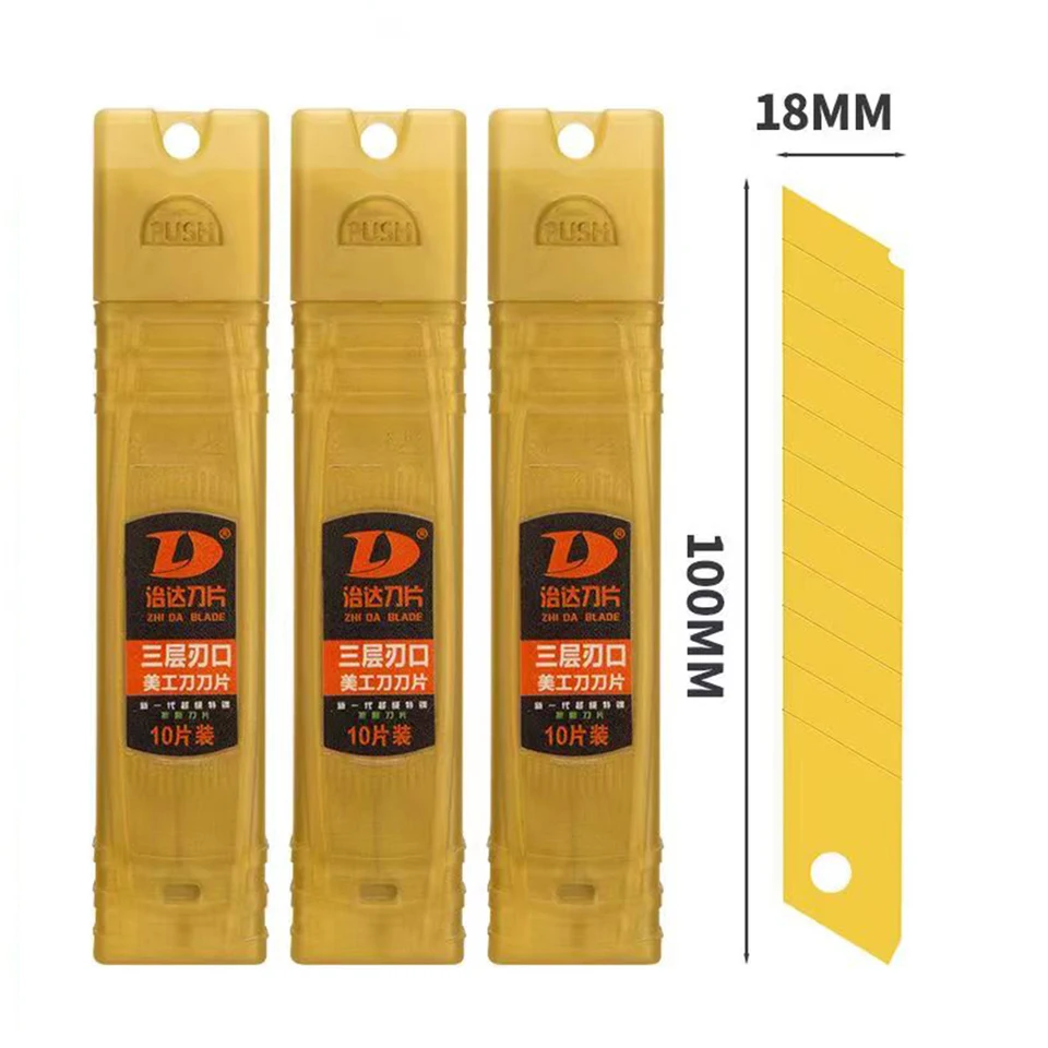 10ks 18 mm titánový pokovovaný zlatý nôž nôž Blade Antirust Wallpaper Utility nôž handraft kreativita Cutting Craft Tools DIY