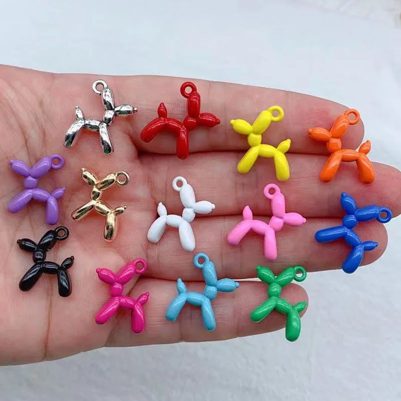 10ks 19*15 mm 13Colors 3D Balón Dog Kovové kúzla prívesok náramok náramok Náramok DIY náhrdelník