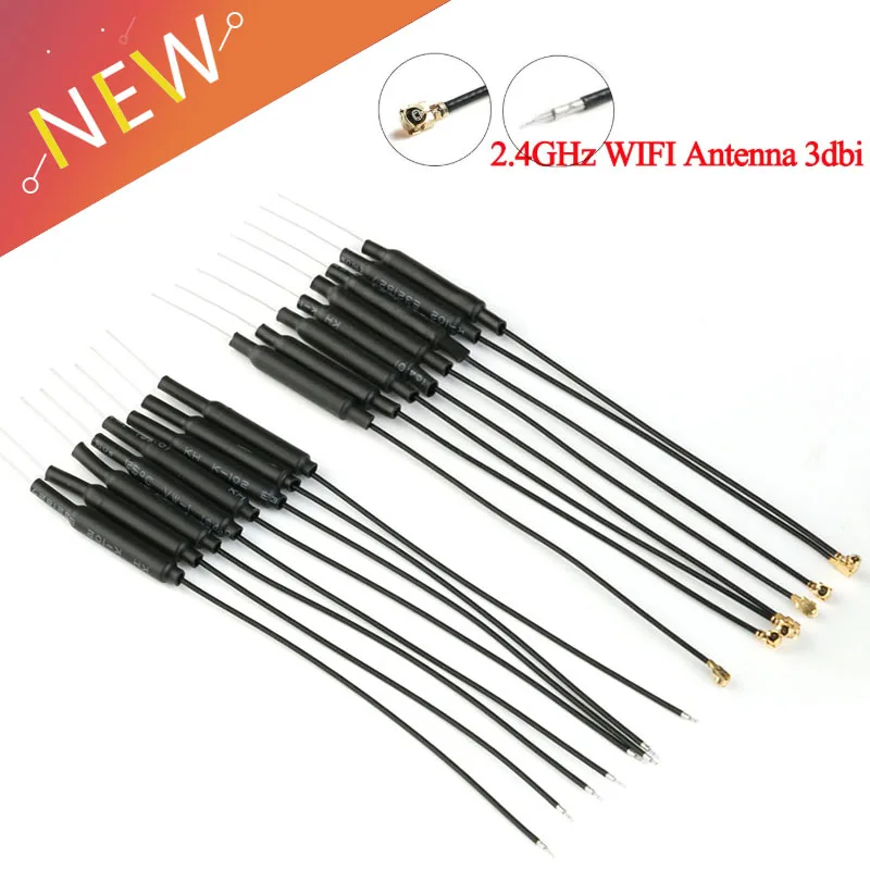 10ks/1pc 2,4 GHz 2.g WiFi anténa 3DBI UF.L IPX/IPEX CONTOKER Mosadz VNÚTORNÁ AERIAL 15 cm Dĺžka 1.13 Kábel HLK-RM04 ESP-07