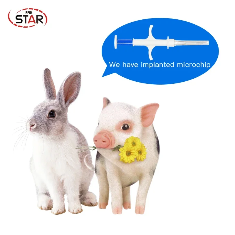 10ks 2*12 mm 134,2 kHz PET čip zvierací mikročipy injekčnej striekačky FDX-B ICAR RISH RISH Psa RFID Injector s EM4305 vloženým mikročipom
