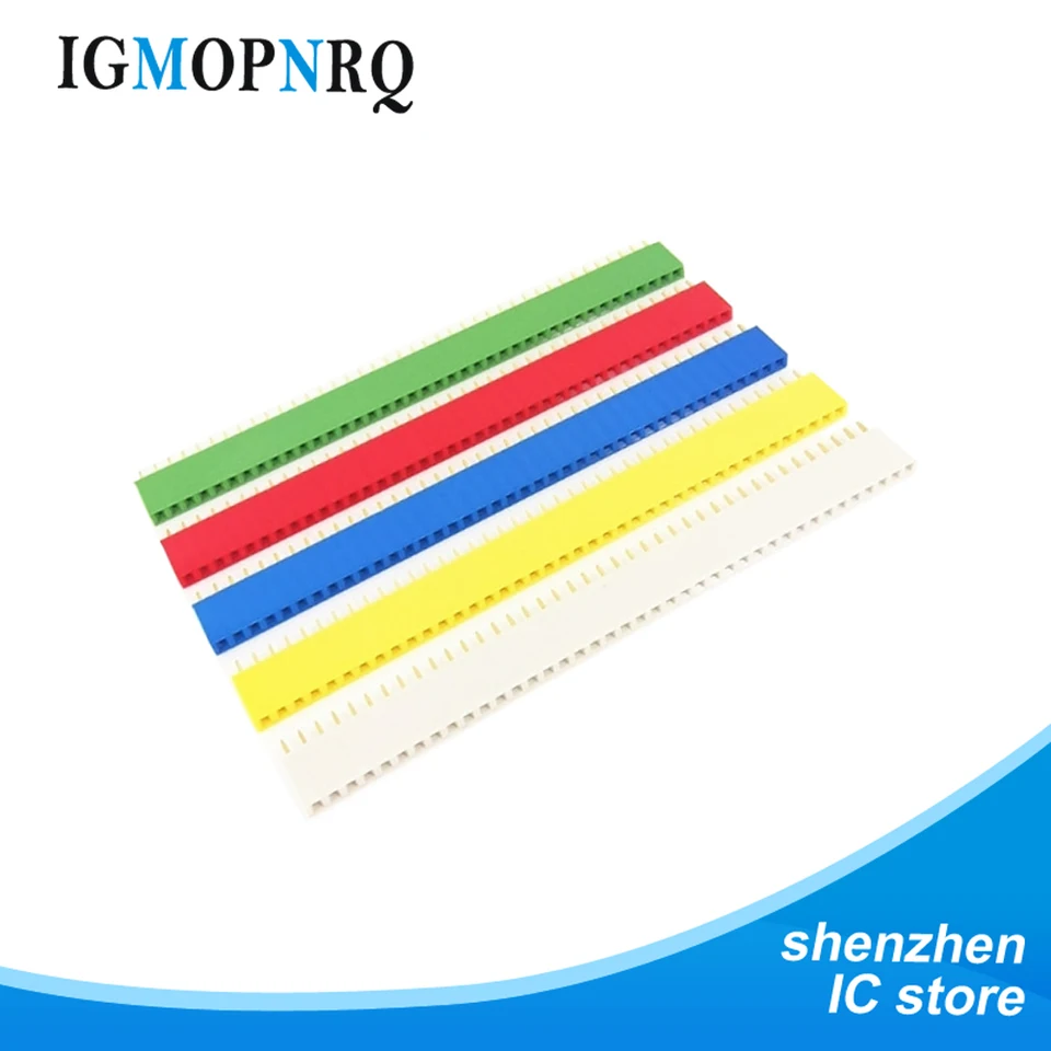 10ks 2,54 mm ihrisko s jedným riadkom s jedinou pinom PIN Red 40p 40pin PCB s jedným radom materským konektorom ibuw pre Arduino