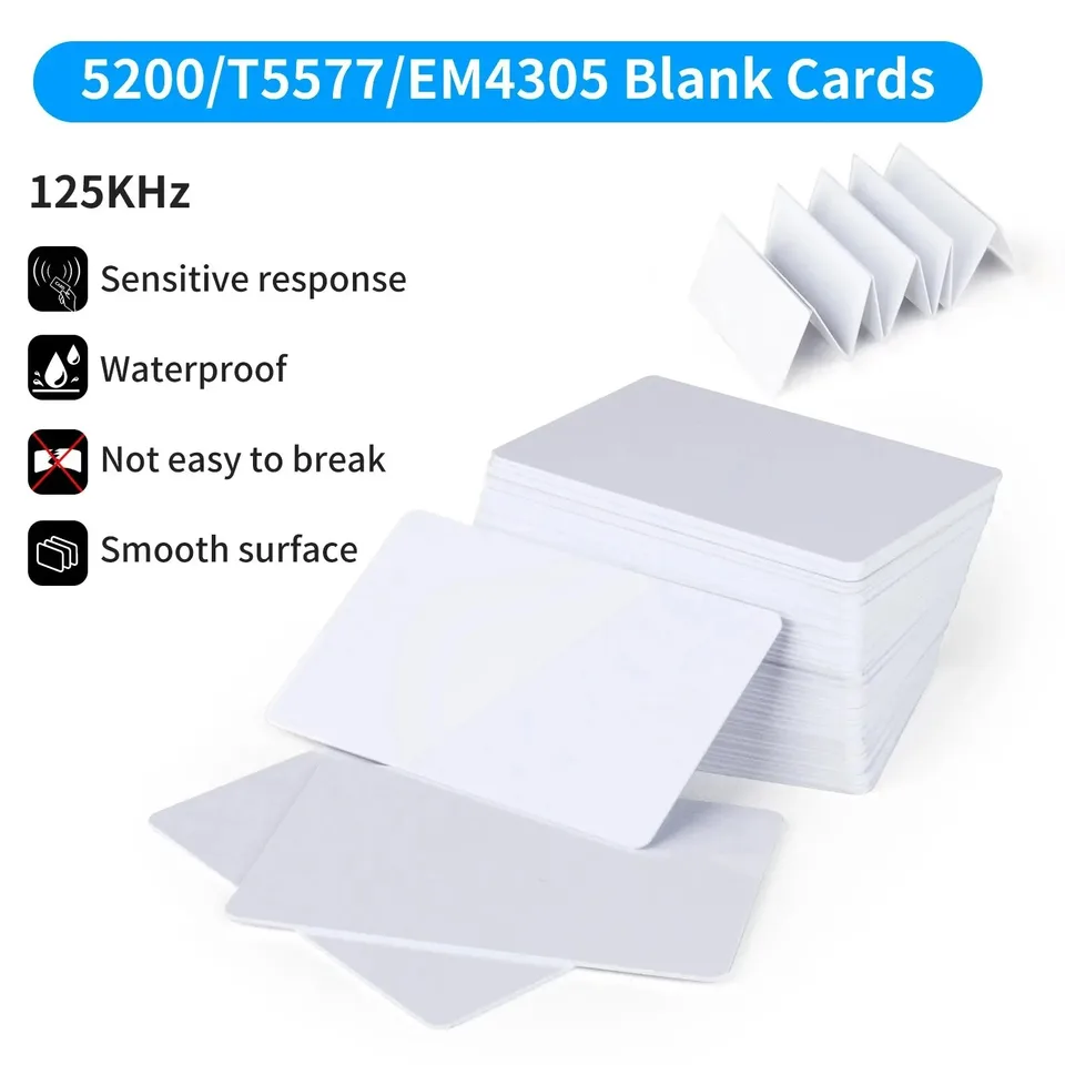 10ks/20ks prepisované 125KHz RFID T5577/5200/EM4305 Plant Card Smart Access Control Key Card Read Write Program Program Clone Cards