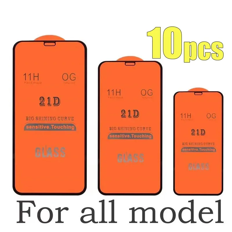 10ks 21d plné lepidlo Temperované chránič obrazovky sklenenej ochrany pre iPhone 14 Pro Max 13 Mini 12 11 xs xr x 8 7 6 Plus