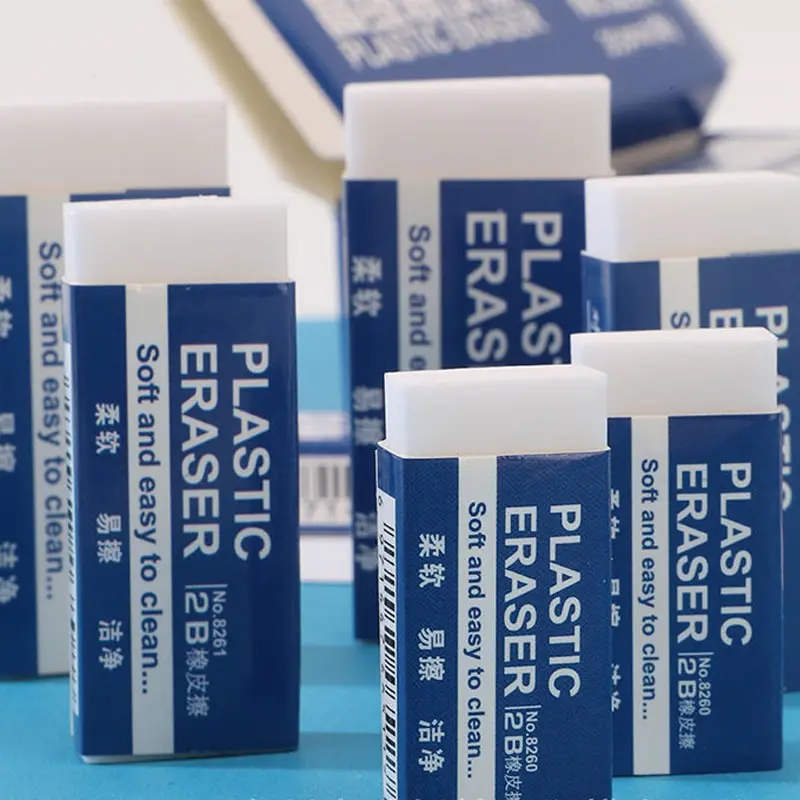 10ks 2b biely PVC Eraser Clean and Mess Free Student Exam Office Sketch Soft Gum Gumy
