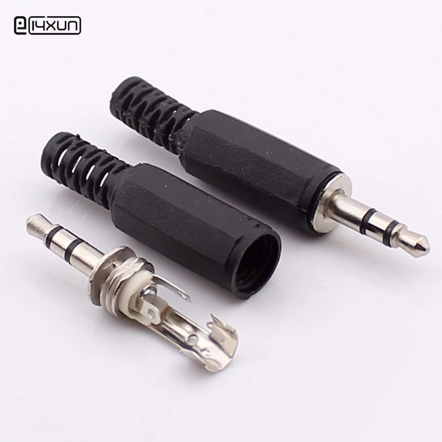 10ks 3,5 mm dvojitá zvuková zástrčka 3,5 mm stereofónny audio mužský konektor Video adaptér