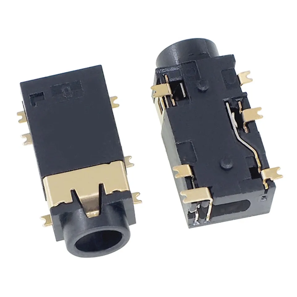 10ks 3,5 mm so soketovými konektormi pre slúchadlá PJ-342 6 PIN 6 stôp Dvojitá dráha Zlatkovo pokovovaná konektor pre slúchadlá