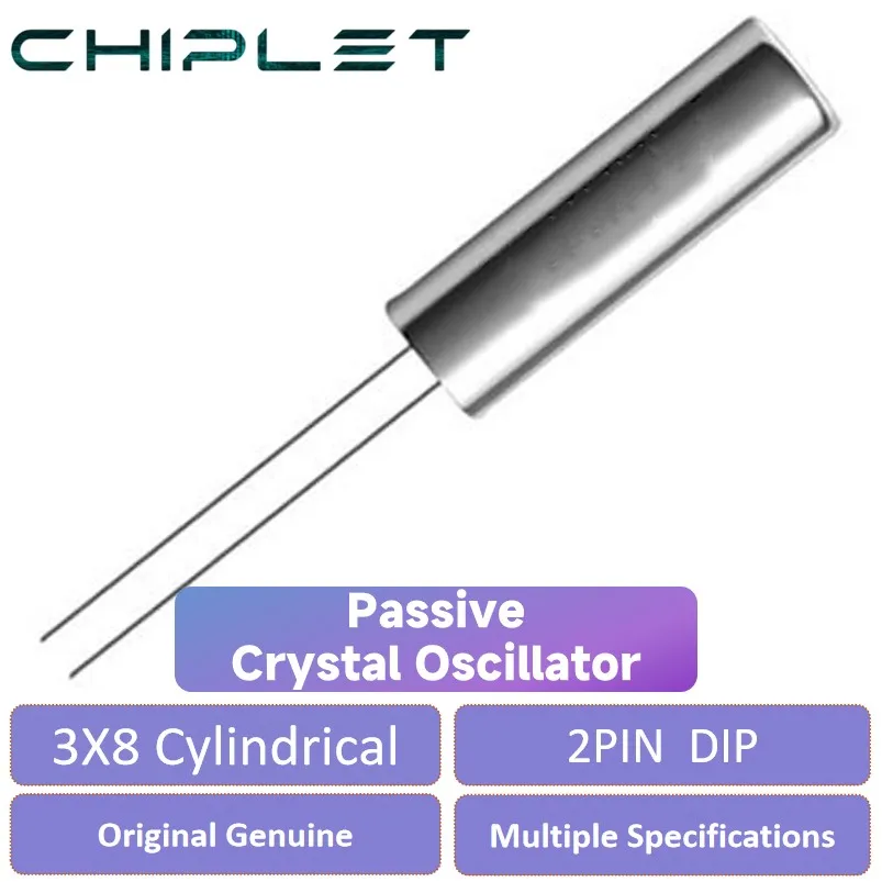 10ks 3*8 valcový kryštalický oscilátor 2pin Pasívny 8x3mm 32 kHz 32,768kHz 38kHz 40 kHz 60 kHz 75KHz 76,8 kHz 120 kHz 125 kHz