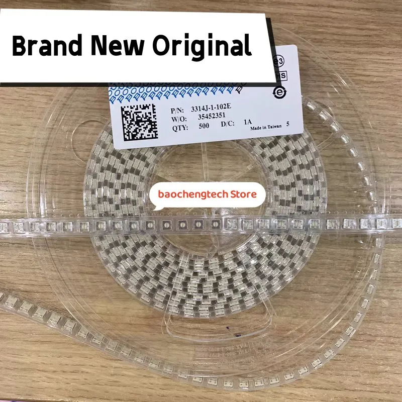 10ks 3314J Rezistory Trimmer - SMD 4 mm Sq Trimpot 50R 100R 、 200R 、 500r 、 1k 、 2K 、 5k 、 10k 、 20K 、 25k 、 50K 、 100K 、 200k 、 500k 、 1M St Cermet SMD SMD