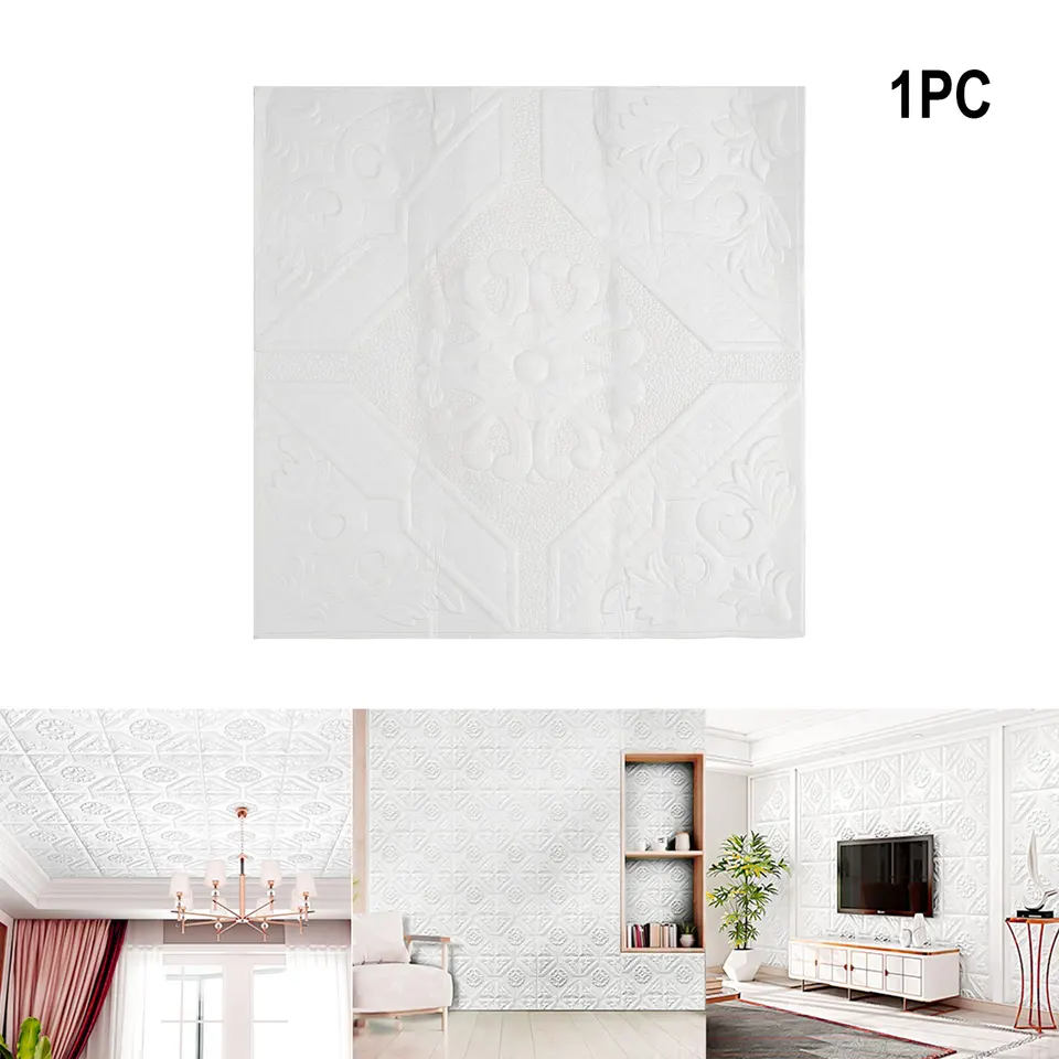 10ks 35*35 cm štvorcové nástenné nálepky DIY White Soft XPE Foam Brick 3D Tehla Textúra vzor pre televíziu Obývacia izba Kuchyňa Kuchyňa