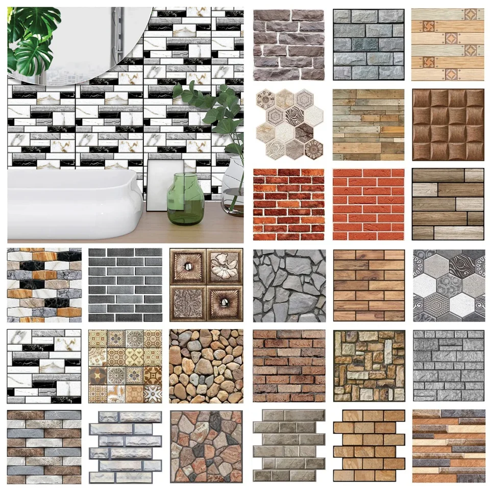 10ks 3D samolepiace nálepky na stenu 30x30cm nepremokavé PVC tapety odnímateľné nástenné maľby pre domácich majstrov pre domácich majstrov obývacia izba dekor