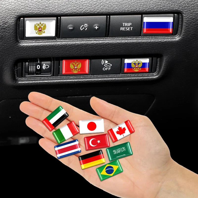 10ks 3D Styling Logo Rusko Španielsko Francúzsko Holandsko Taliansko Brazília Japonsko Ukrajina Švédska vlajka Emble