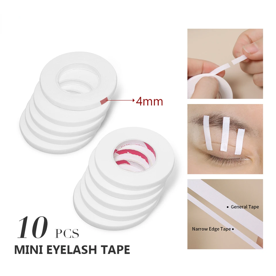 10ks 4 mm mihalnice predlžovacia páska make-up priedušná anti-alergia ľahko roztrhaná mikropore pásma profesionálna riasy pásky