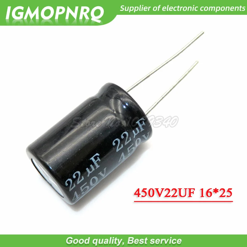 10ks 450v22uf 16*25 mm 22uf 450V 16*25 Hliníkový elektrolytický kondenzátor