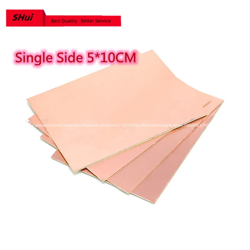 10ks 5*10cm FR4 PCB PCB jednostranná medená doska DIY DIY PCB Súprava laminátových obvodov ROZPORA 5X10CM