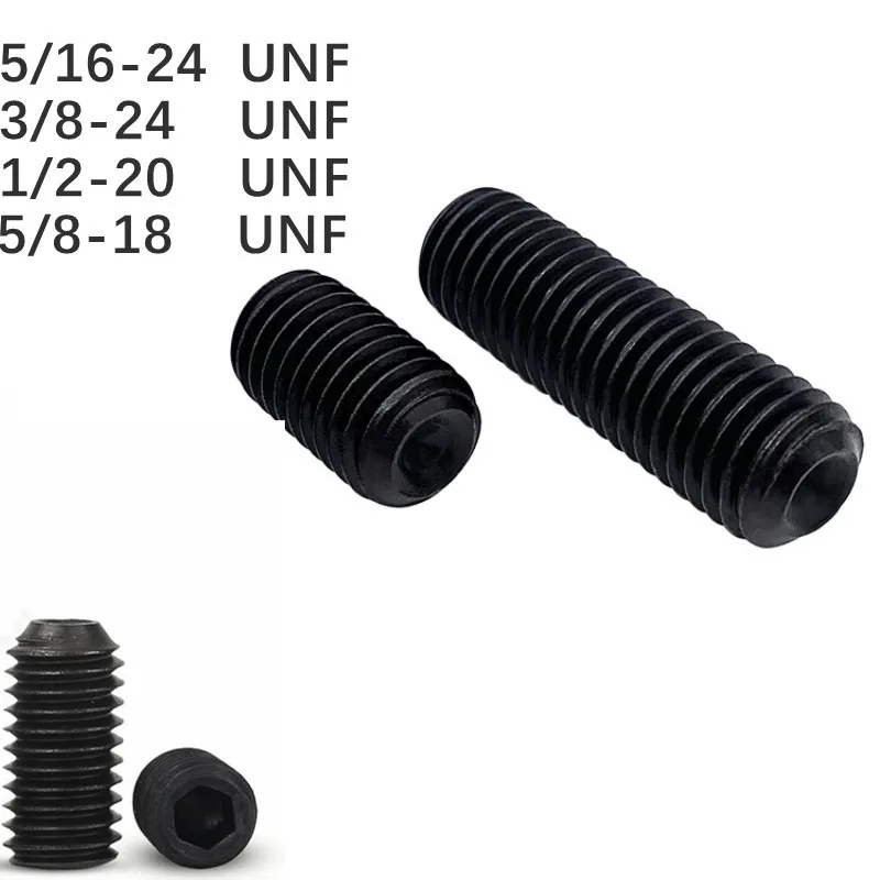 10ks 5/16-24 3/8-24 1/2-20 5/8-18 UNF American Fine zub konkávne ploché konce pevná šesťuholník 12.9 Stupeň