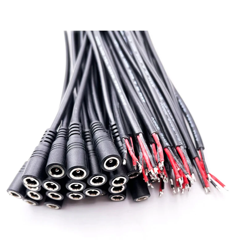 10ks 5.5x2.1 Plug DC Muž alebo samica konektora káblového drôtu pre 3528 5050 LED DC5.5*2.1 napájací kábel 15 cm